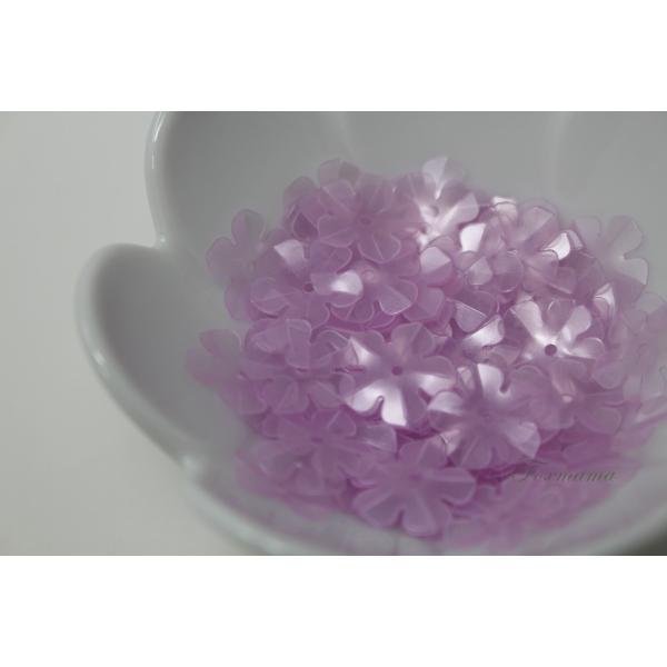 スパンコール 約3.8g分(約80枚) 5枚花びら14mm マット半透明紫(SF514MPPBJHS...