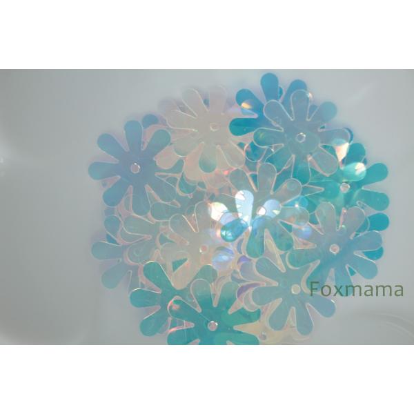 スパンコール 15mm 約50枚(約2g) 8枚花びら オーロラ透明 (SF815ASKHW00)