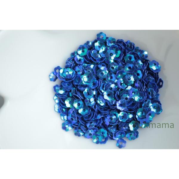 スパンコール 4mm 約530枚(約2.5g) 花カップ オーロラ 青 (SFC04ABLEH00)