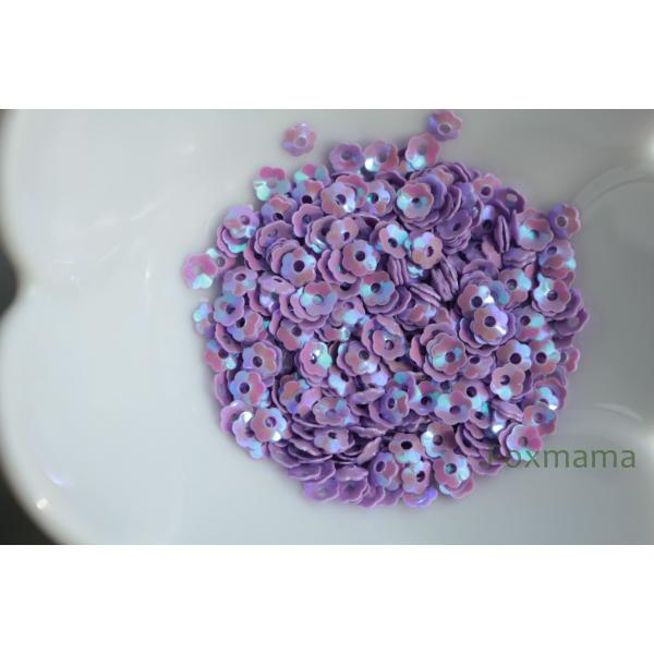 スパンコール 4mm 約530枚(約2.5g) 花カップ オーロラ 紫 (SFC04APPEH00)
