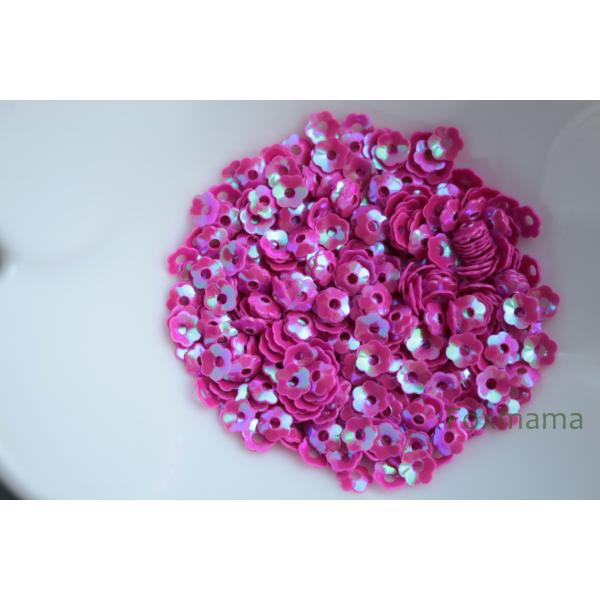 スパンコール 4mm 約530枚(約2.5g) 花カップ オーロラ 赤紫 (SFC04ARMEH00...