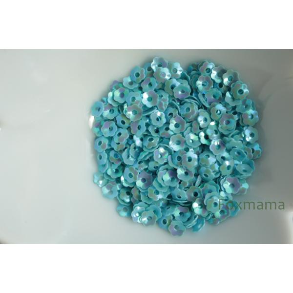 スパンコール 4mm 約530枚(約2.5g) 花カップ オーロラ 水色 (SFC04AWTEH00...