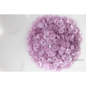 スパンコール 約640枚(約2.5g) 4mm 花カップ マット 薄紫