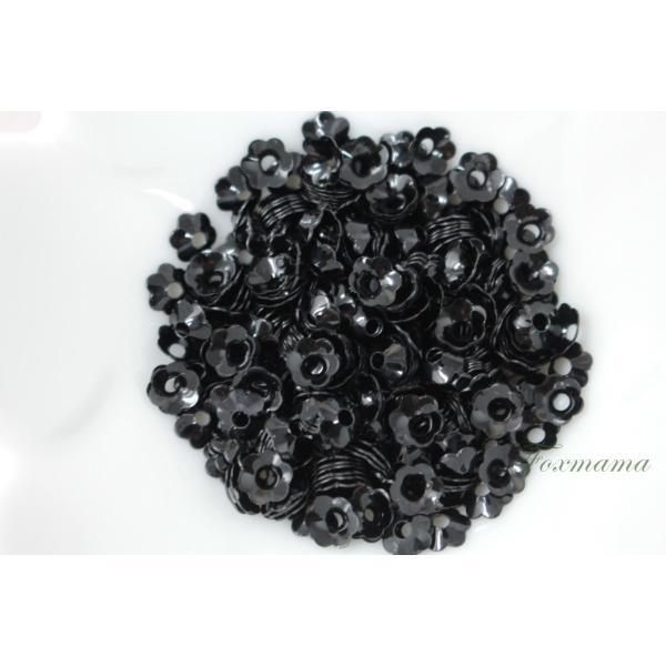 スパンコール 5mm 約340枚(約2.5g) 花カップ 黒 (SFC050BKSE00)