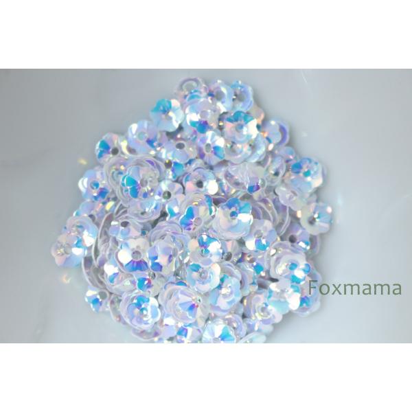 スパンコール 約340枚(約2.5g) 花カップ 5mm オーロラ 乳白 (SFC05AMWGA00...