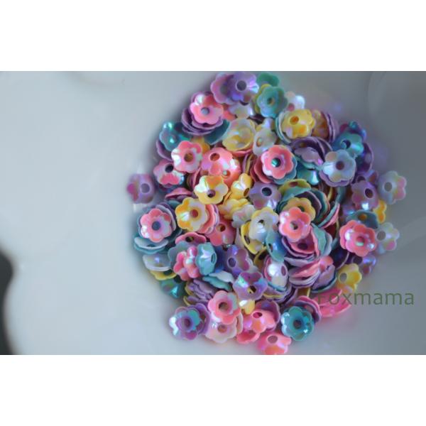 スパンコール 5mm 約280枚(約2.5g) 花カップ オーロラ 混色 (SFC05AMXEH00...