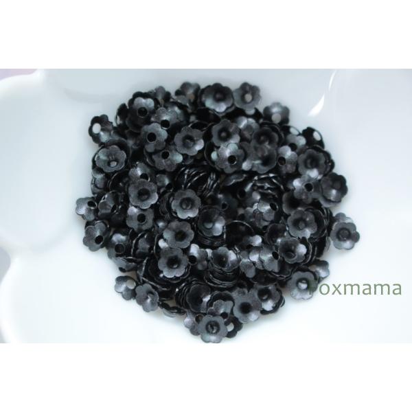 スパンコール 5mm 約340枚(約2.5g) 花カップ マット 黒色 (SFC05MBKGA00)