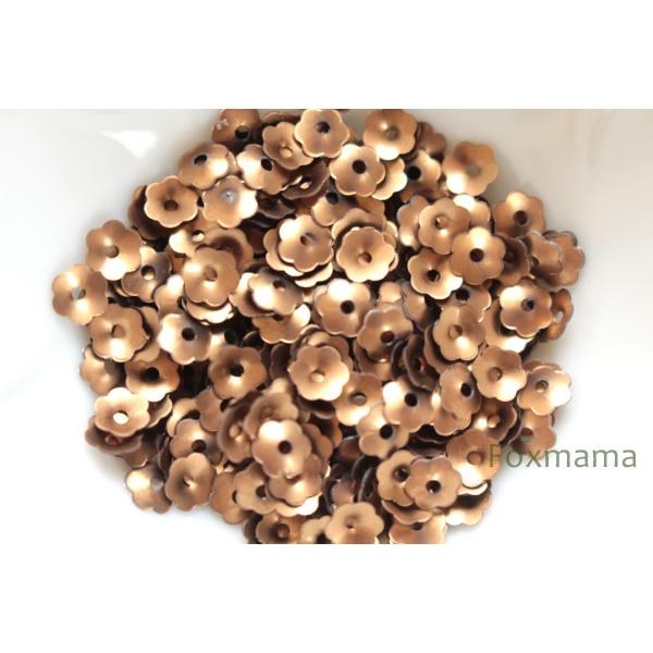 スパンコール 5mm 約340枚(約2.5g) 花カップ マット 茶 ブラウン (SFC05MBRW...
