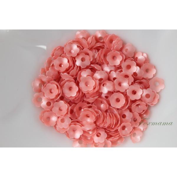 スパンコール 5mm 約340枚(約2.5g) 花カップ マット サーモンピンク (SFC05MSP...