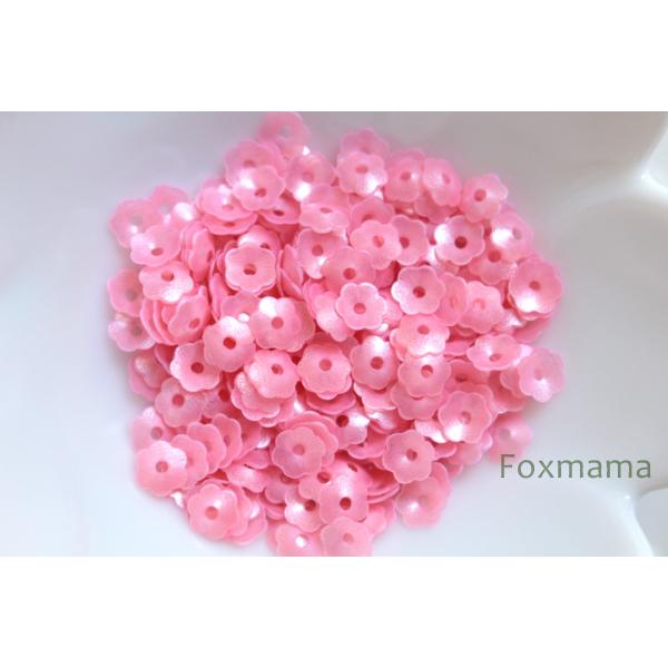 スパンコール 5mm 約340枚(約2.5g) 花カップ マット サーモンピンク (SFC05MSP...