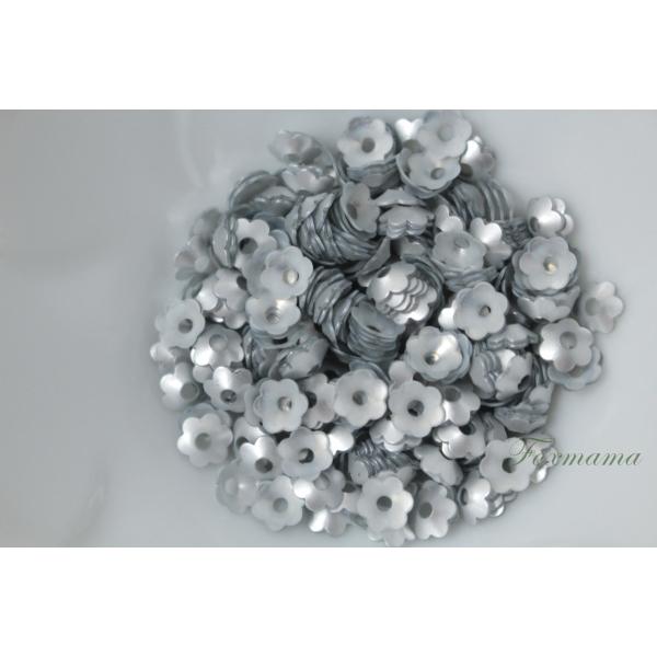 スパンコール 5mm 約340枚(約2.5g) 花カップ マット シルバー 銀色 (SFC05MSV...