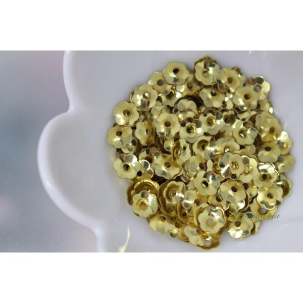 スパンコール 約280枚(約3.5g) 花カップ 7mm 金 (SFC070GLBS00)