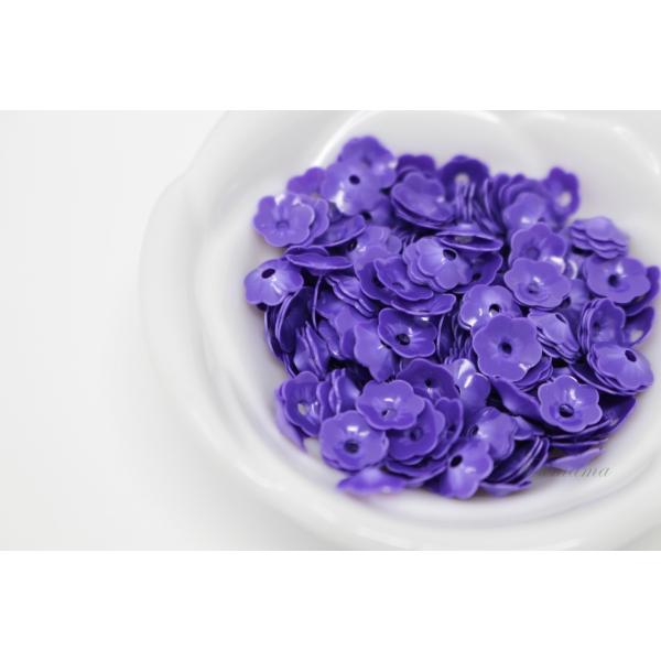 スパンコール 約260枚(約3.5g) 花カップ 7mm 紫 （SFC070PPBS00）