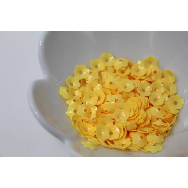 スパンコール 約290枚(約3.5g) 花カップ 7mm 黄(SFC070YLBJ00)