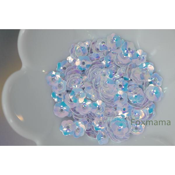 スパンコール 7mm 約250枚(約3.5g) 花カップオーロラ 乳白 (SFC07AMWEJ00)