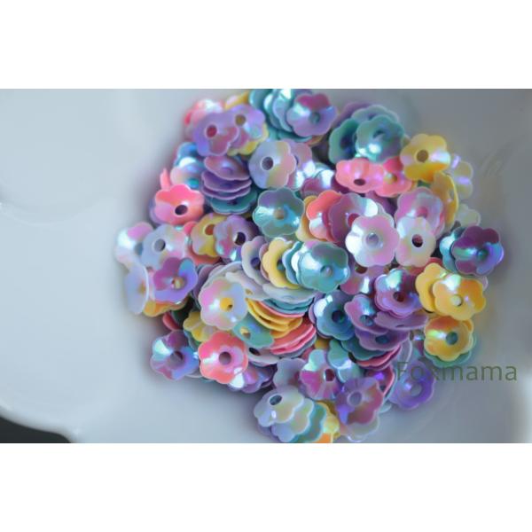 スパンコール 7mm 約290枚(約3.5g) 花カップ オーロラ 混色 (SFC07AMXEH00...