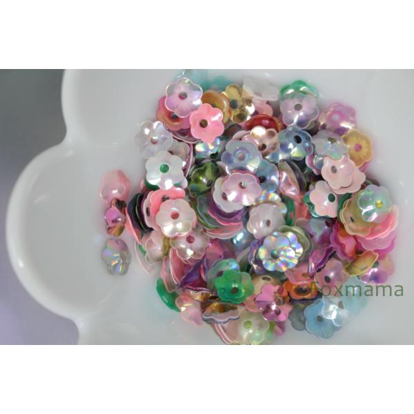 スパンコール 7mm 約250枚(約3.5g) 花カップ オーロラ 混色 (SFC07AMXEH01...