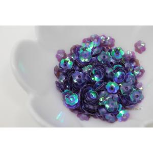 スパンコール 約260枚(約3.5g分) 花カップ 7mm オーロラ半透明紫(SFC07APPBQHS)