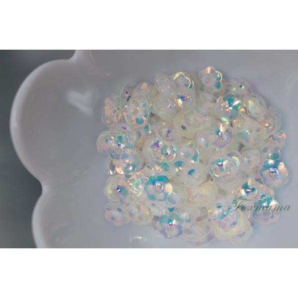スパンコール 約240枚(約3.5g)花カップ 7mm オーロラ透明 (SFC07ASKBJ00)