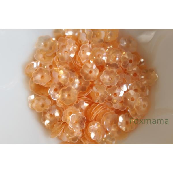 スパンコール 7mm 約300枚(約3.5g) 花カップ 半透明 薄オレンジ (SFC07BFOWS...