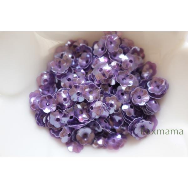 スパンコール 7mm 約300枚(約3.5g) 花カップ 半透明 紫 (SFC07BPPWS00)