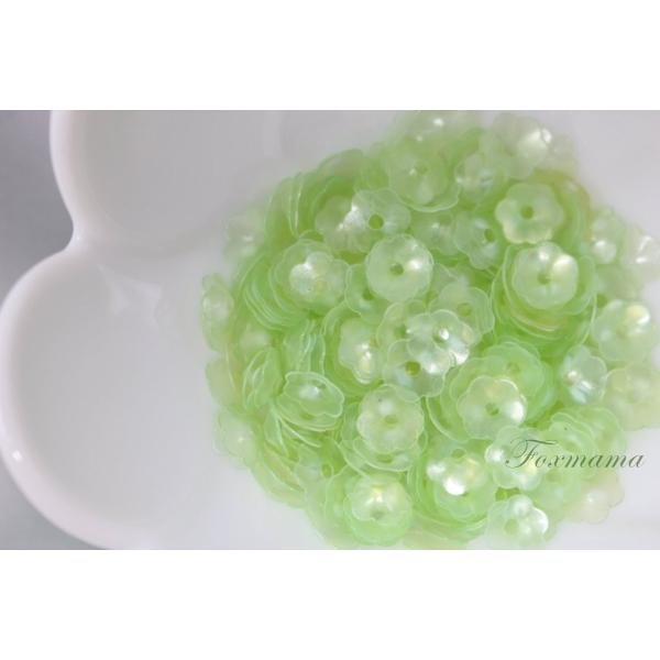 スパンコール 約300枚(約3.5g)花カップ 7mm 半透明黄緑 (SFC07BYGJB00)