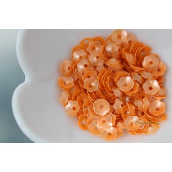 スパンコール 約280枚(約3.5g)花カップ 7mm マットオレンジ (SFC07MOGJW00)