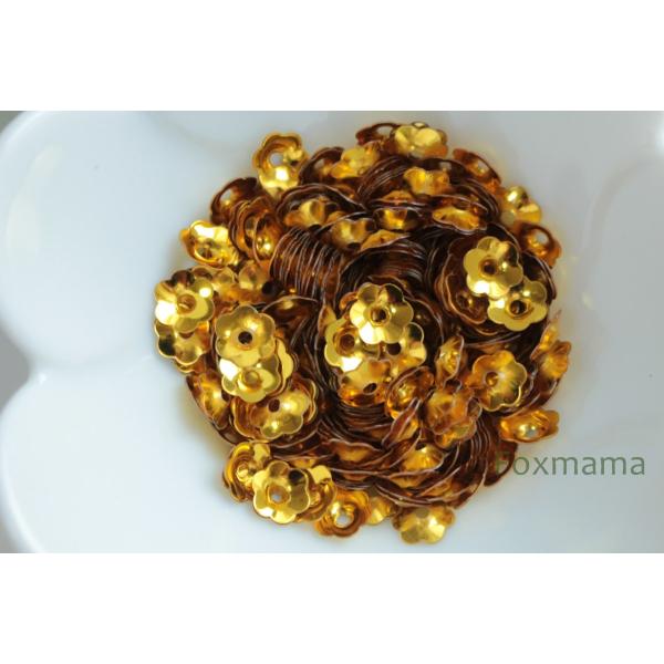 スパンコール 7mm 約300枚(約3.5g) 花カップ メタリック 金色 (SFC07TGLHD0...