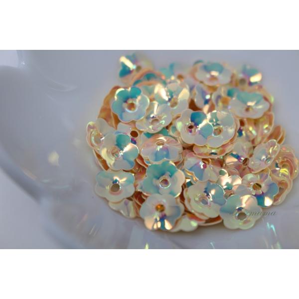 スパンコール 約120枚(約2.5g) 花カップ 8mm オーロラベージュ(SFC08ABGBJ00...