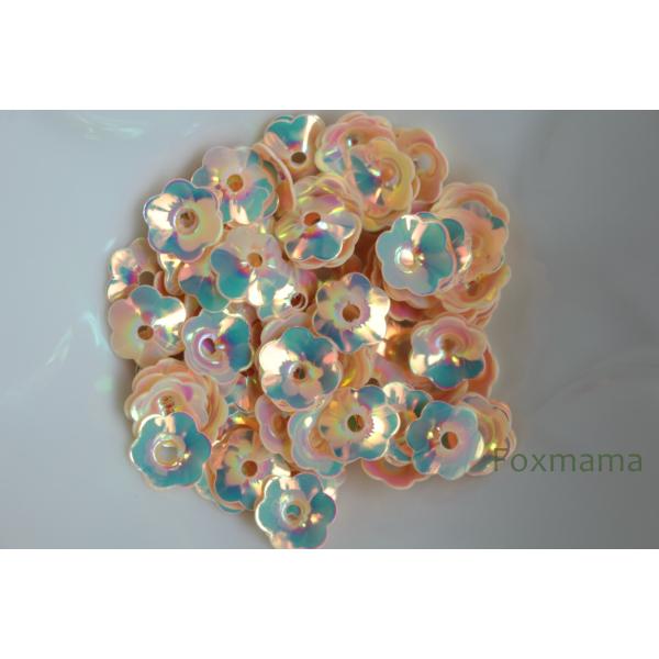 スパンコール 約100枚(約2.5g) 花カップ 8mm オーロラベージュ01(SFC08ABGGA...