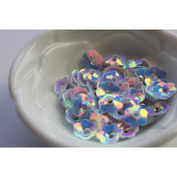 スパンコール 約120枚(約2.5g) 花カップ 8mm オーロラ乳白(SFC08AMWBJ00)