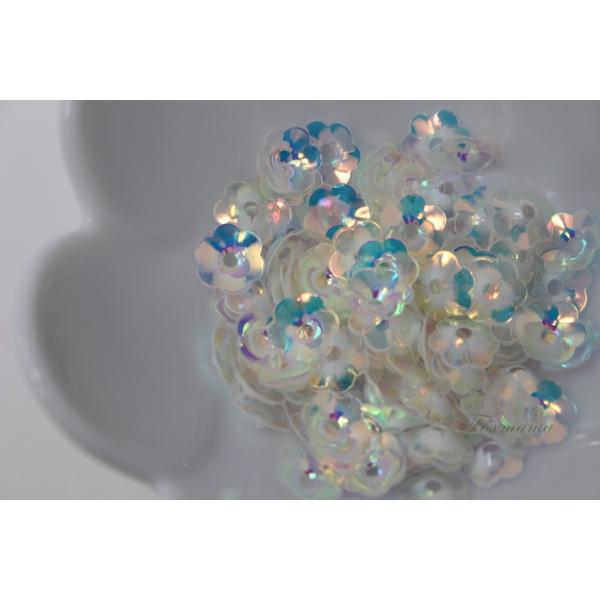 スパンコール 約120枚(約2.5g) 花カップ 8mm オーロラ透明(SFC08ASKBJ00)