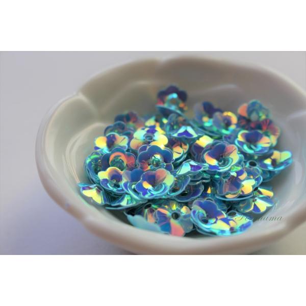 スパンコール 約120枚(約2.5g) 花カップ 8mm オーロラ水色(SFC08AWTBJ00)