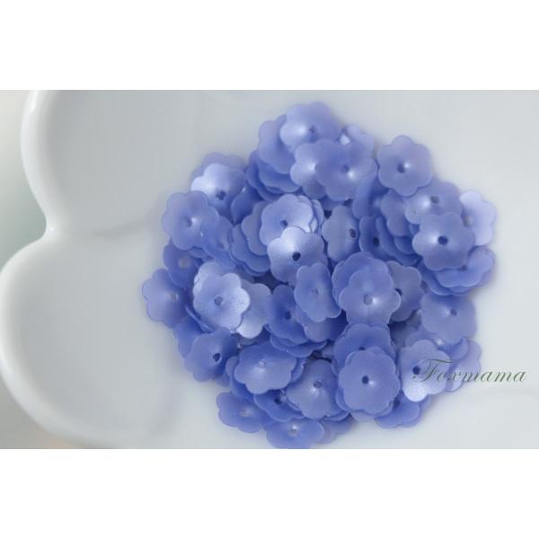 スパンコール 8mm 約150枚(約2.5g) ネモフィラ 花カップ マット 青紫 (SFC08MB...