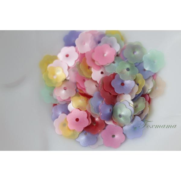 スパンコール 8mm  約150枚(約2.5g) ネモフィラ 花カップ マット 混色(SFC08MM...