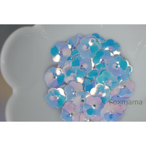 スパンコール 10mm 約80枚(約2.5g) 花カップ ネモフィラ オーロラ乳白 (SFC10AM...