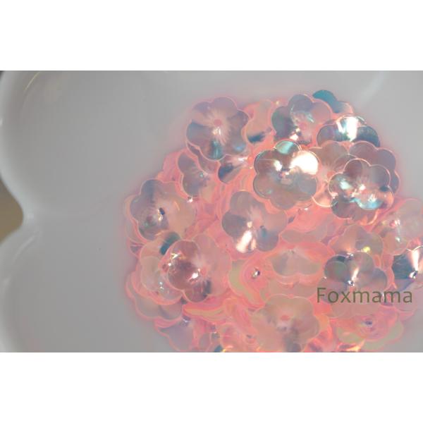 スパンコール 10mm 約75枚(約2.5g) 花カップ ネモフィラ オーロラ 半透明ピンク (SF...