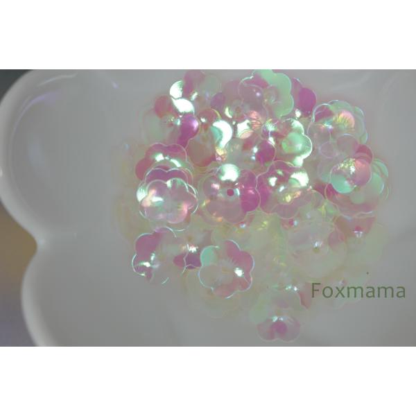 スパンコール 10mm 約80枚(約2.5g) 花カップ ネモフィラ オーロラ 半透明白 (SFC1...