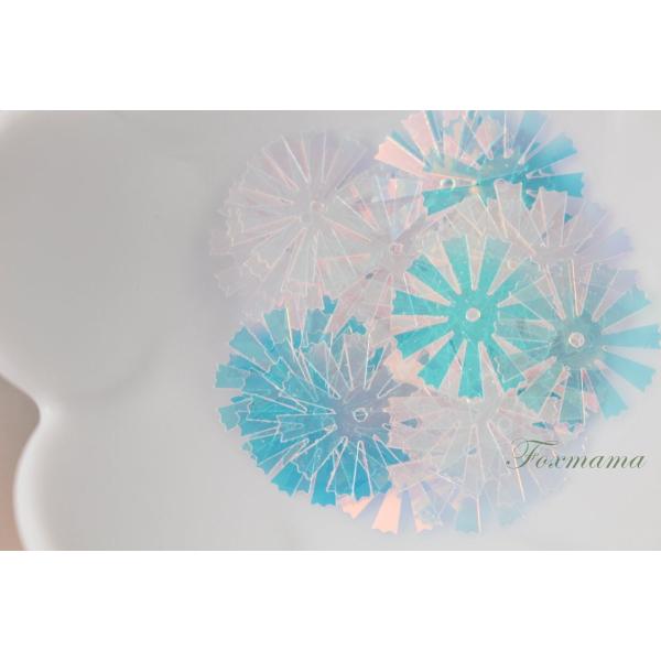 スパンコール 約35枚(約2g) 花 16mm オーロラ 透明 (SFL16ASKJJ00)