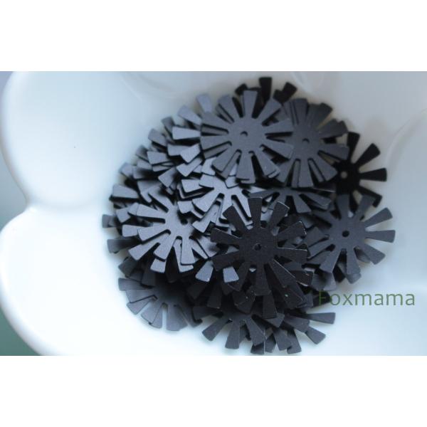 スパンコール 16mm 約50枚(約2g) 花 マット 黒 (SFL16MBKES00)