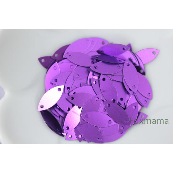 【セール品】スパンコール 14mm 約3g ホースアイ 二つ穴 マット 紫色 パープル (SHE14...