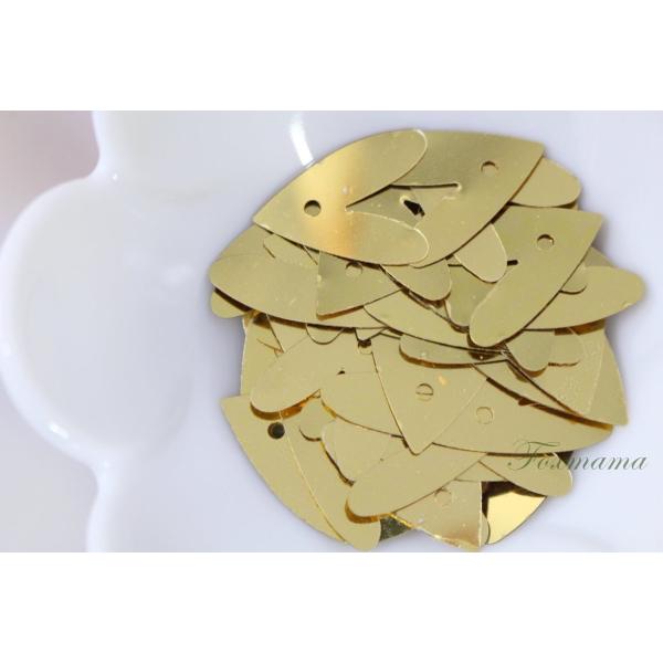 [訳あり]スパンコール 約55枚(約3g) ハート トップホール メタリック ゴールド 金色 (SH...