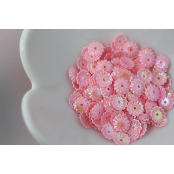 スパンコール 約170枚(約2g) 菊 カップ 6mm オーロラ ピンク(SKC06APKJW00)