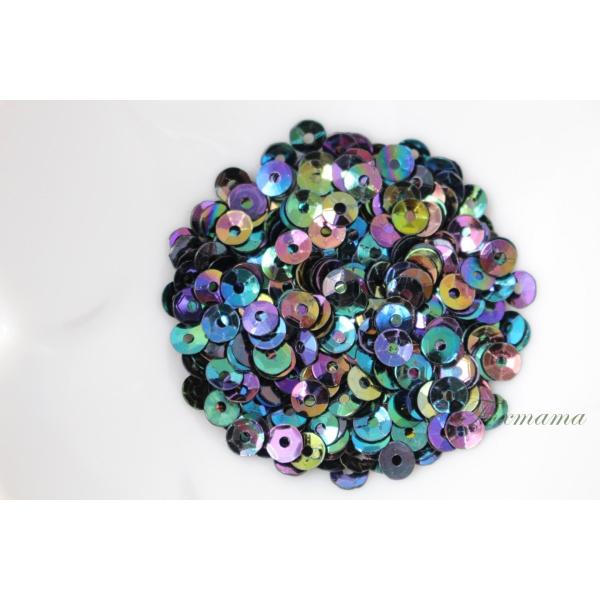 スパンコール 約520枚(約2g) 亀甲 4mm オーロラ 黒 (SKK04ABKSA00)