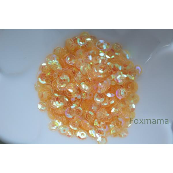 スパンコール 4mm 約400枚(約2g) 亀甲 オーロラ 半透明オレンジ (SKK04AOGSAH...