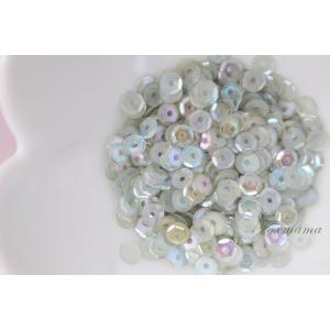 スパンコール 約550枚(約2g) 丸 亀甲 4mm オーロラ 水色(SKK04AWTJB00)