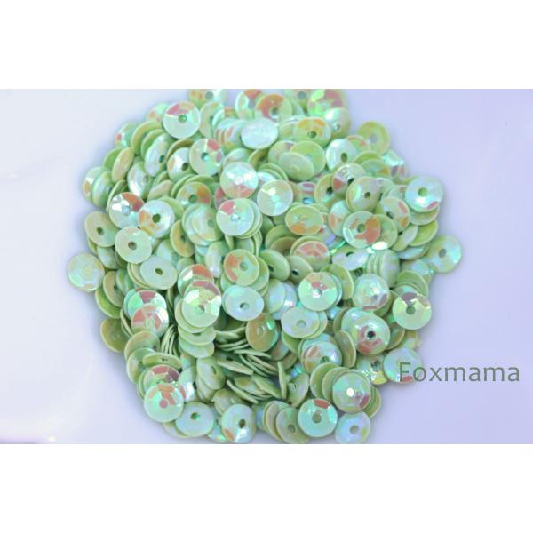 スパンコール 4mm 約360枚(約2g) 亀甲 オーロラ 黄緑 (SKK04AYGSA00)