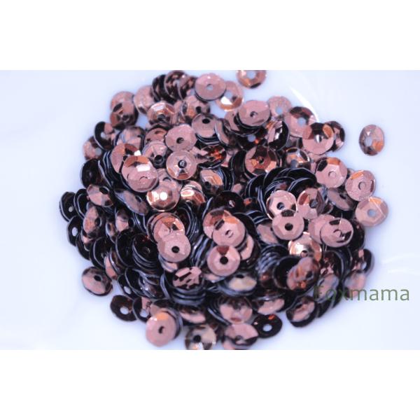 スパンコール 約360枚(約2g) 亀甲 4mm メタリック 茶色 (SKK04TBREH00)