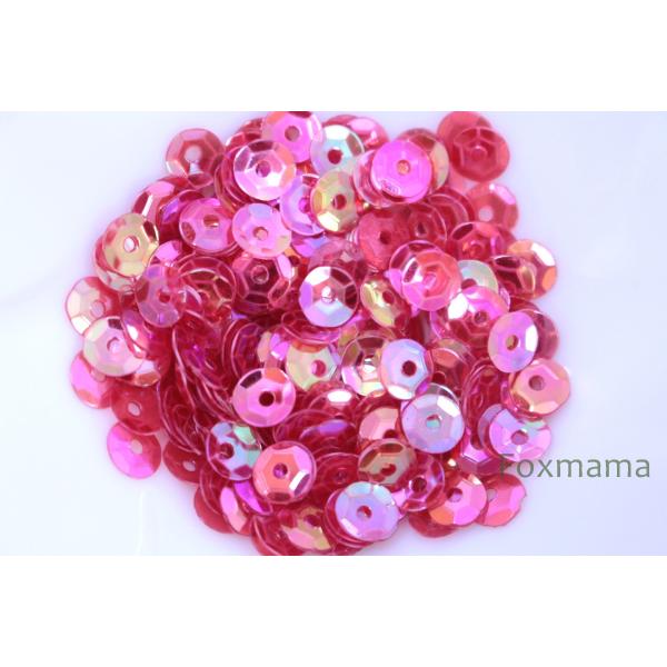 スパンコール 5mm 約250枚(約2g) 亀甲 オーロラ 半透明 赤 (SKK05ARDSH00)