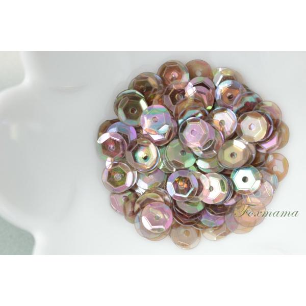 スパンコール 6mm 約170枚(約2g) 亀甲 オーロラ 茶色 (SKK06ABRSJ00)